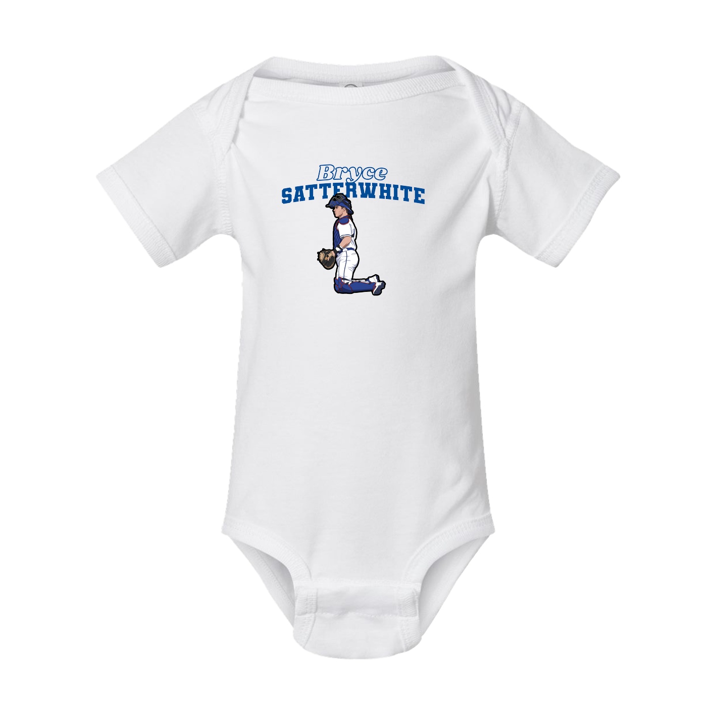 Baby Onesie — Name Arch in White