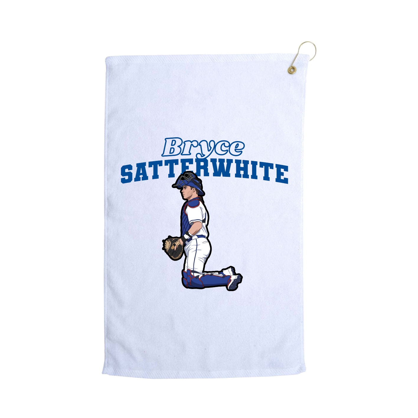 Golf Towel — Name Arch in White