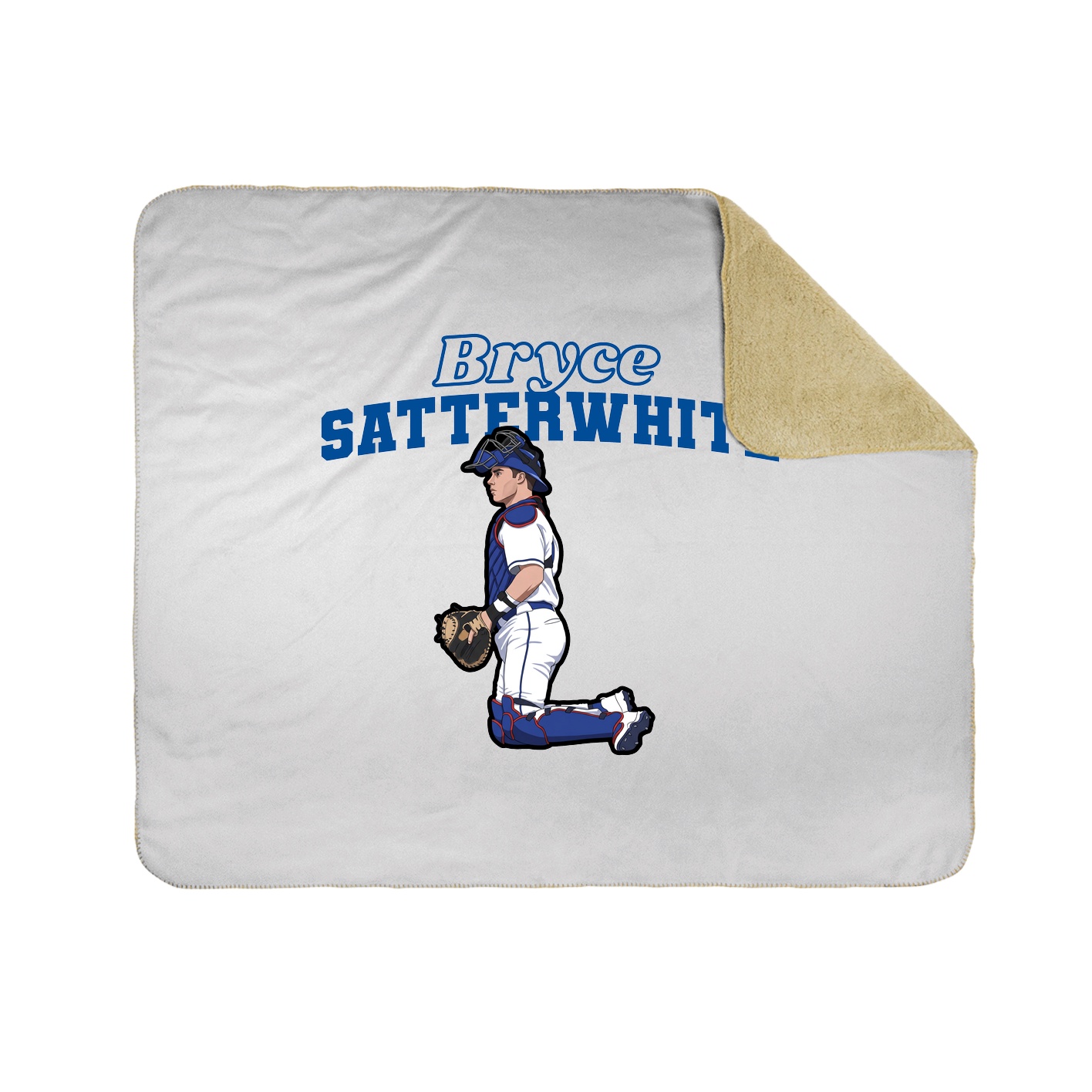 Throw Blanket — Name Arch in White