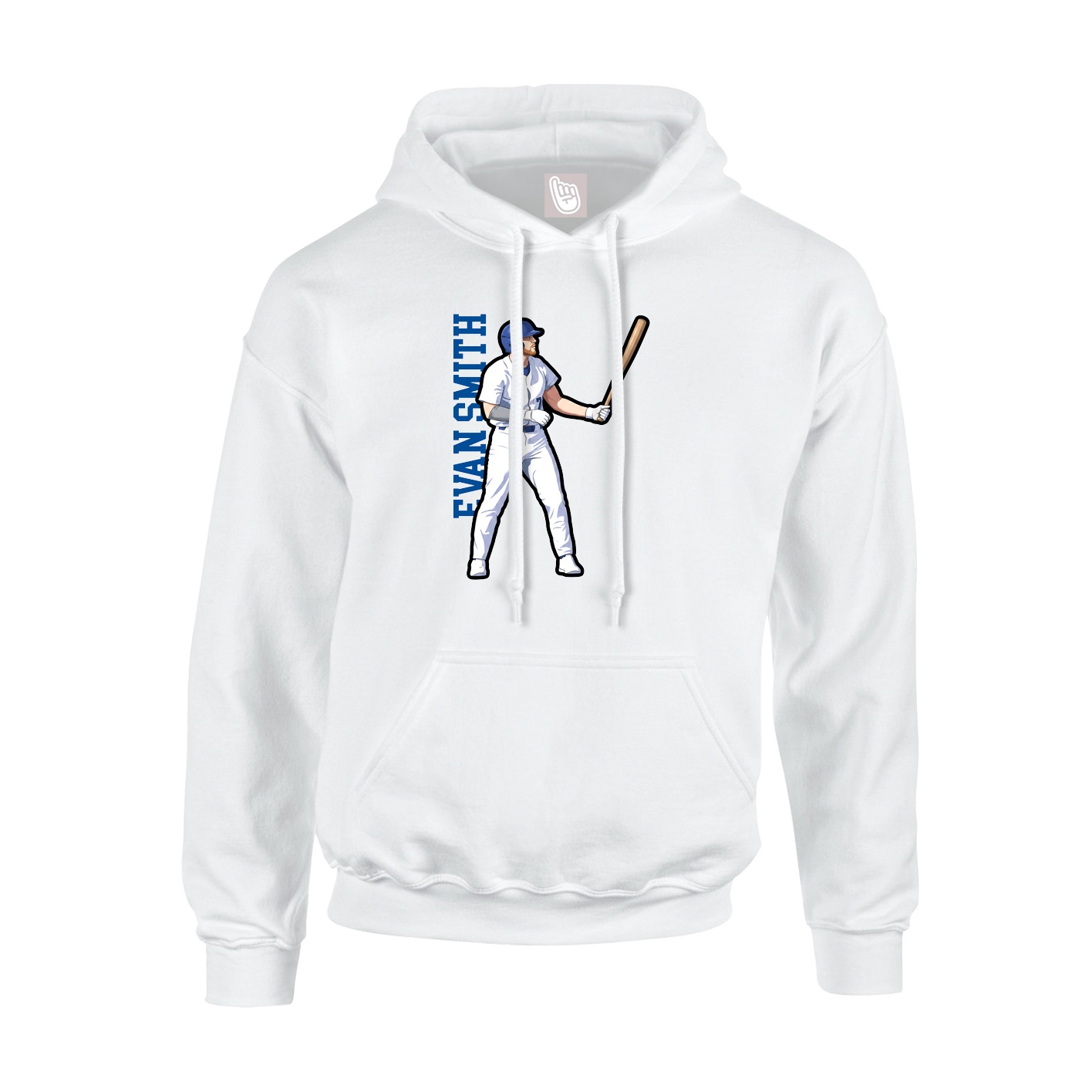 Hoodie — Name Vertical in White
