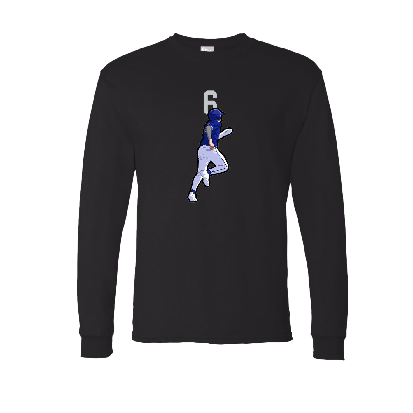 Long Sleeve Tee — Number Top in Black