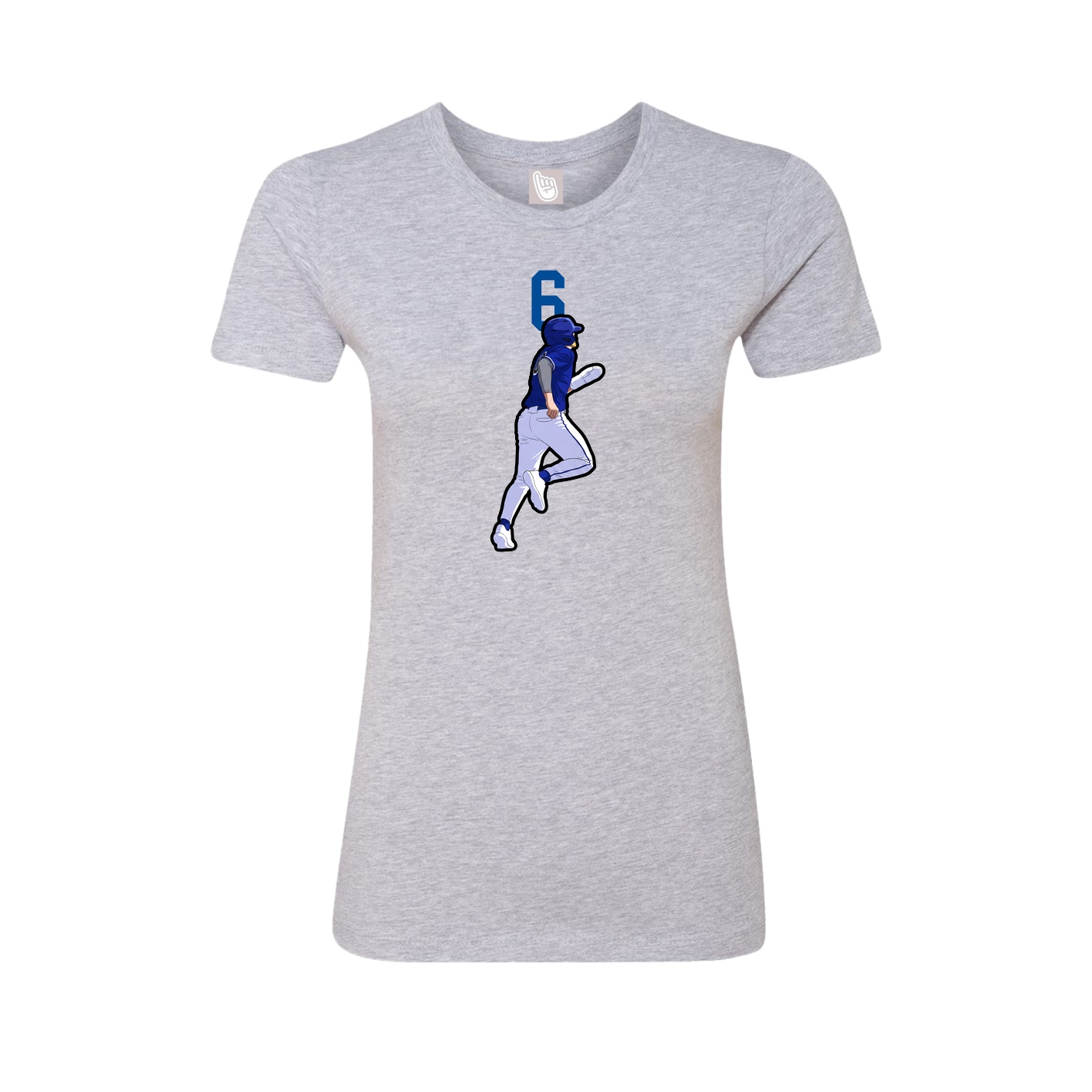 Fitted Women's Tee — Number Top in Grey