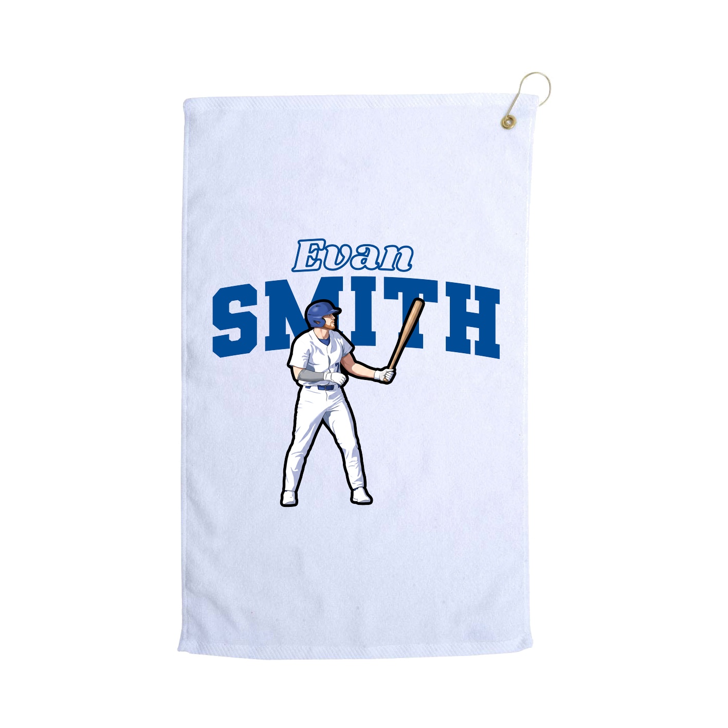 Golf Towel — Name Arch in White