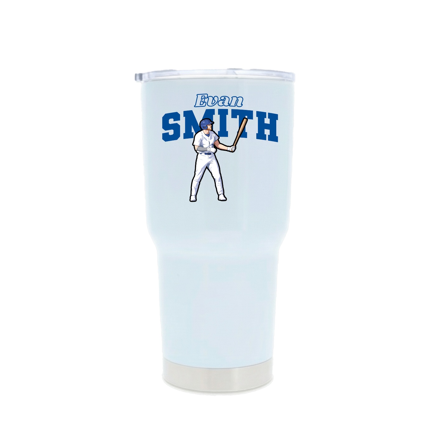 30oz Stainless Steel Tumbler — Name Arch in White