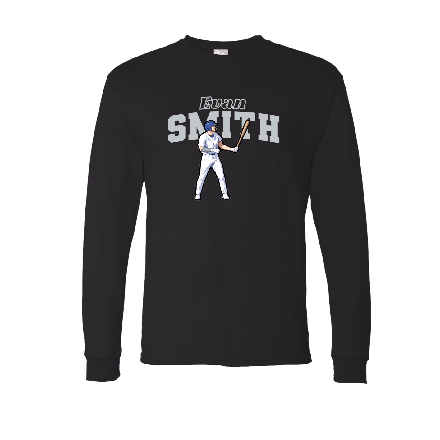 Long Sleeve Tee — Name Arch in Black