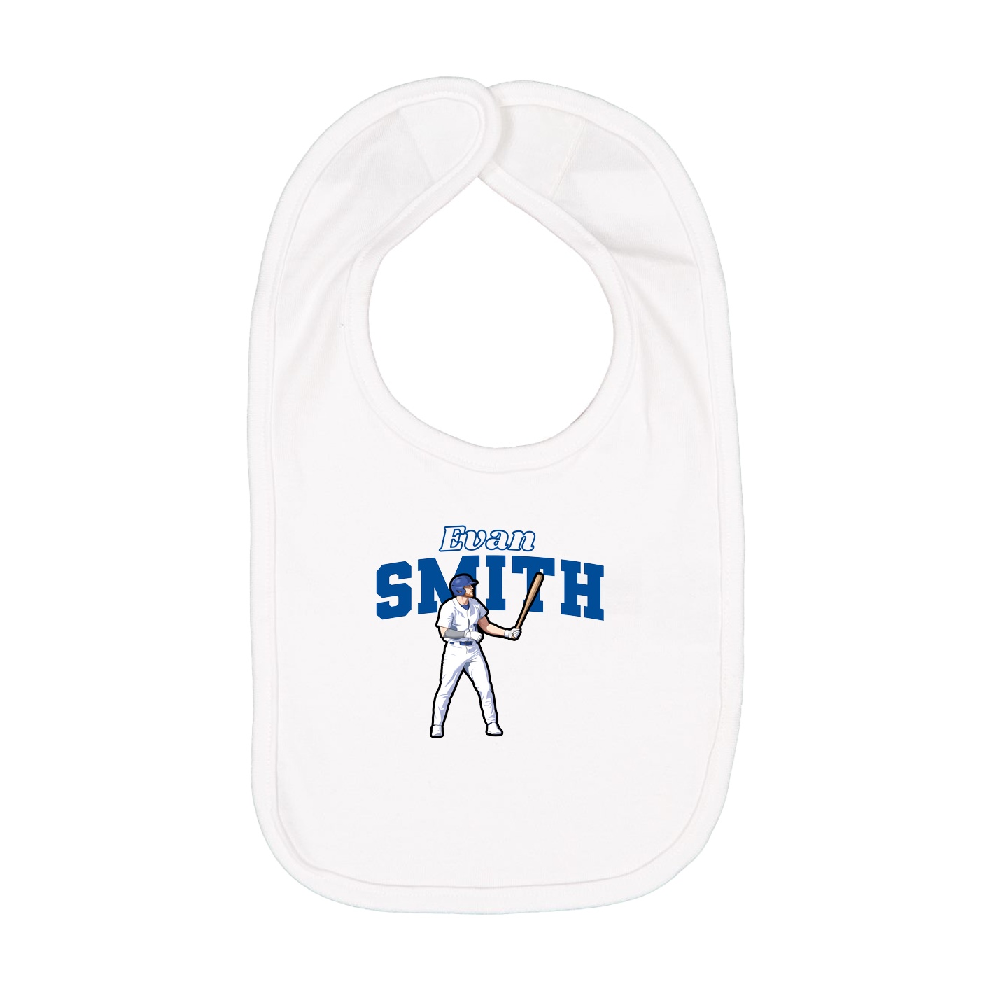 Infant Bib — Name Arch in White