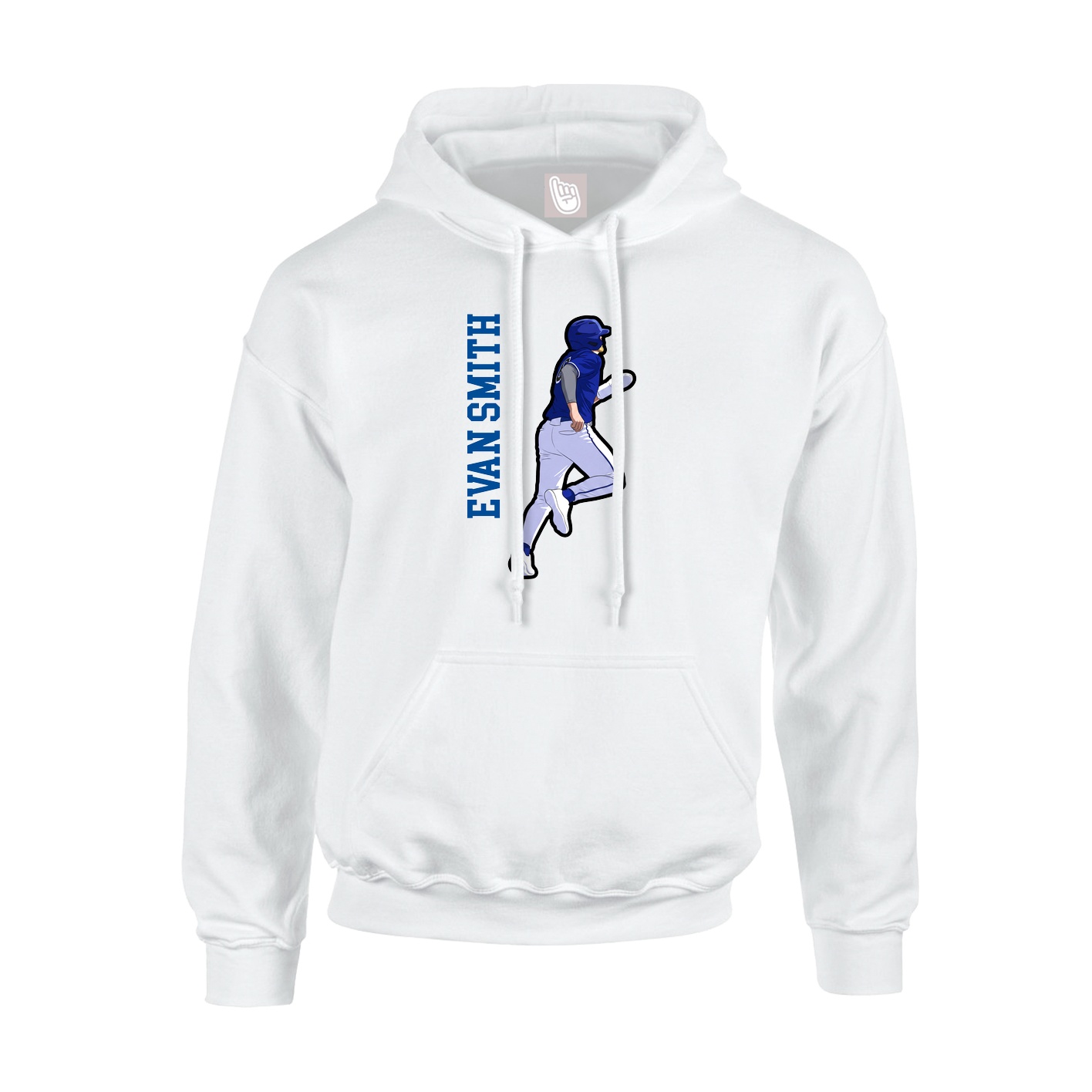 Youth Hoodie — Name Vertical in White