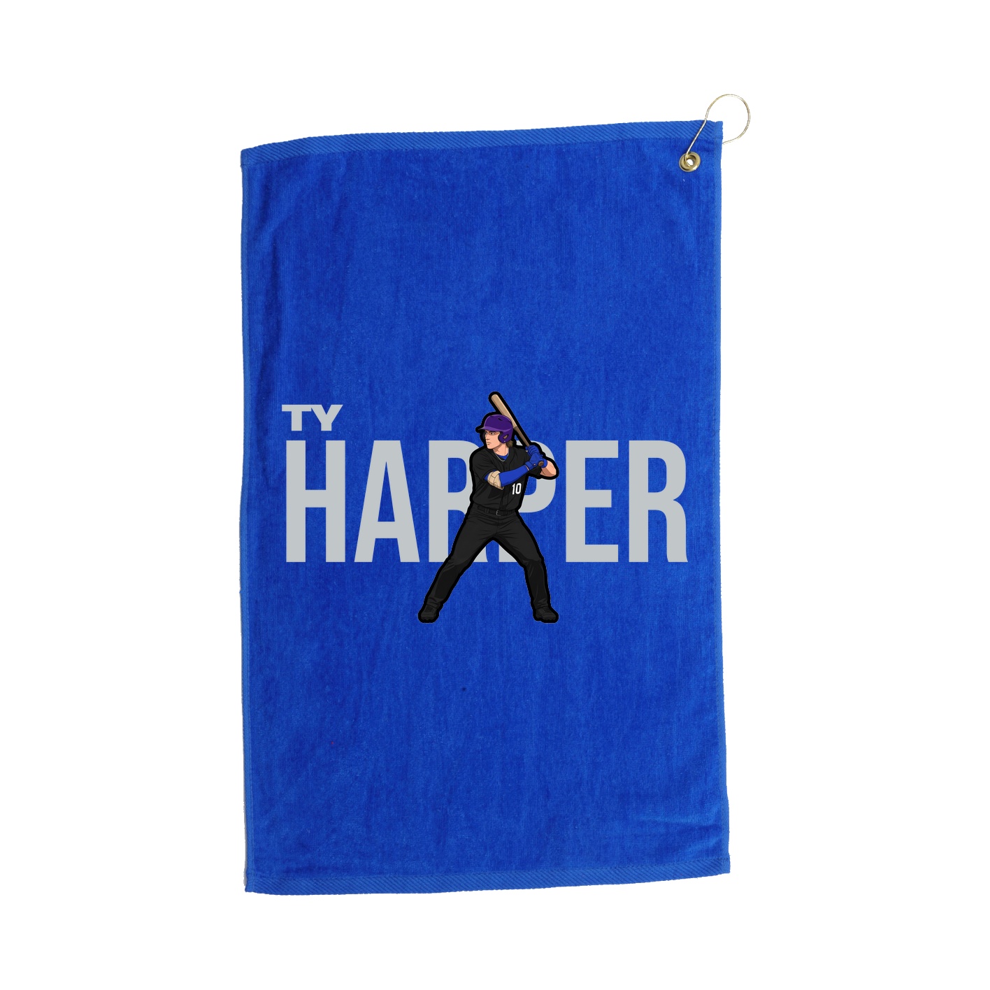 Golf Towel — Player Name in Royal