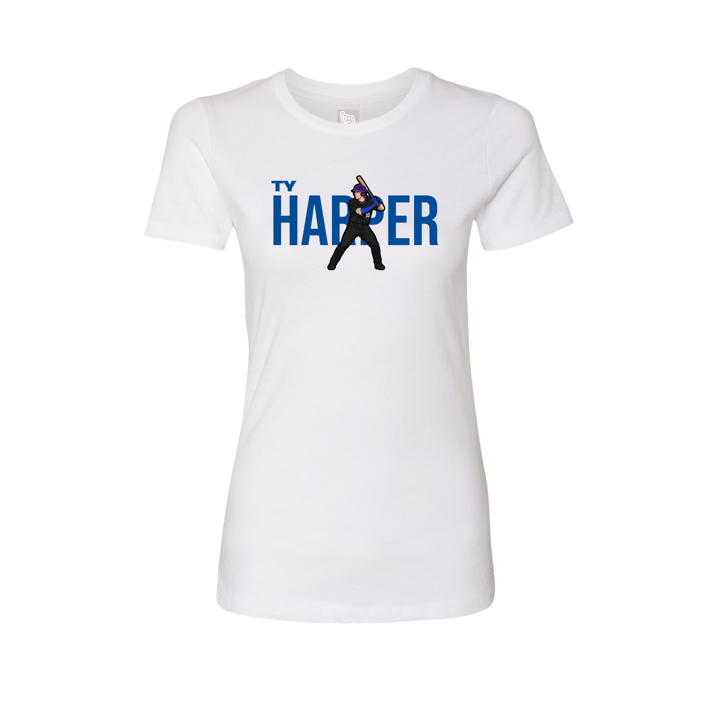 Fitted Women's Tee — Player Name in White