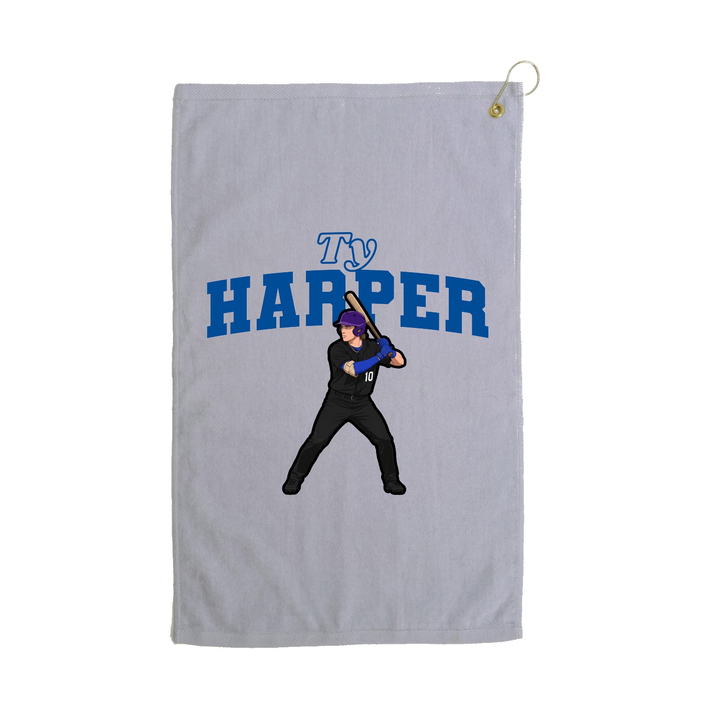 Golf Towel — Name Arch in Grey