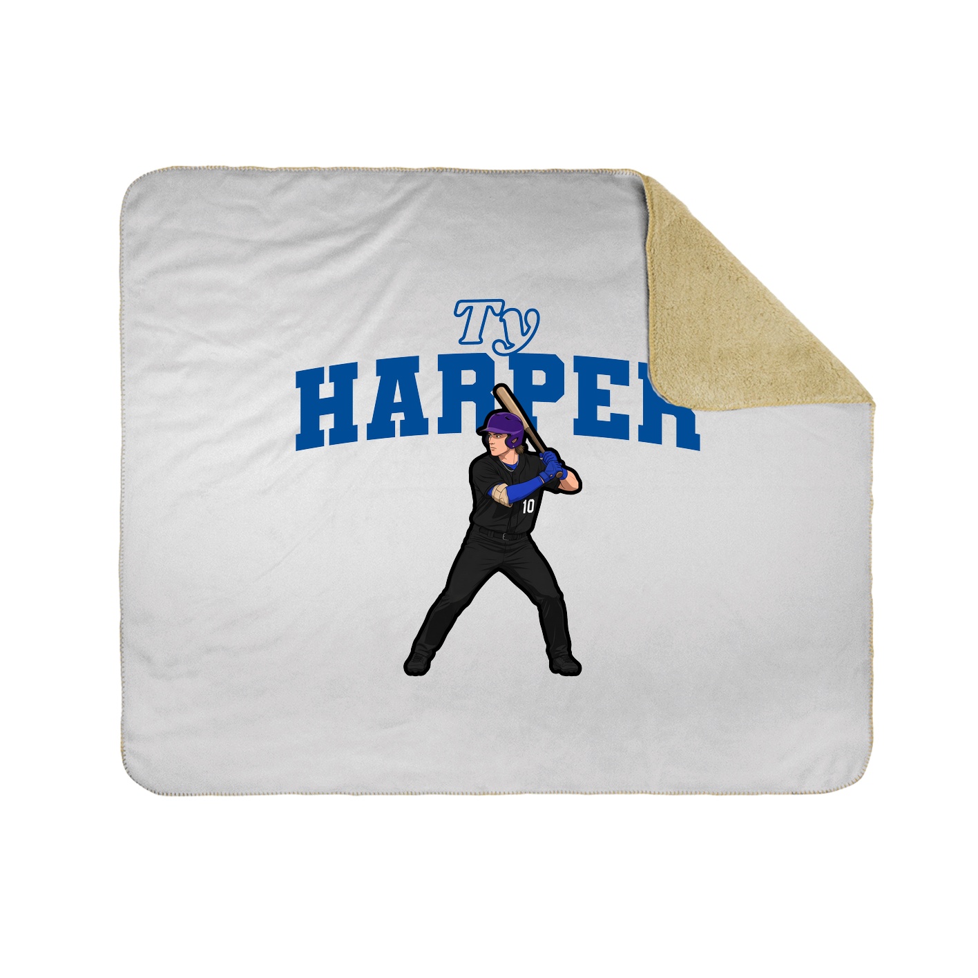 Throw Blanket — Name Arch in White