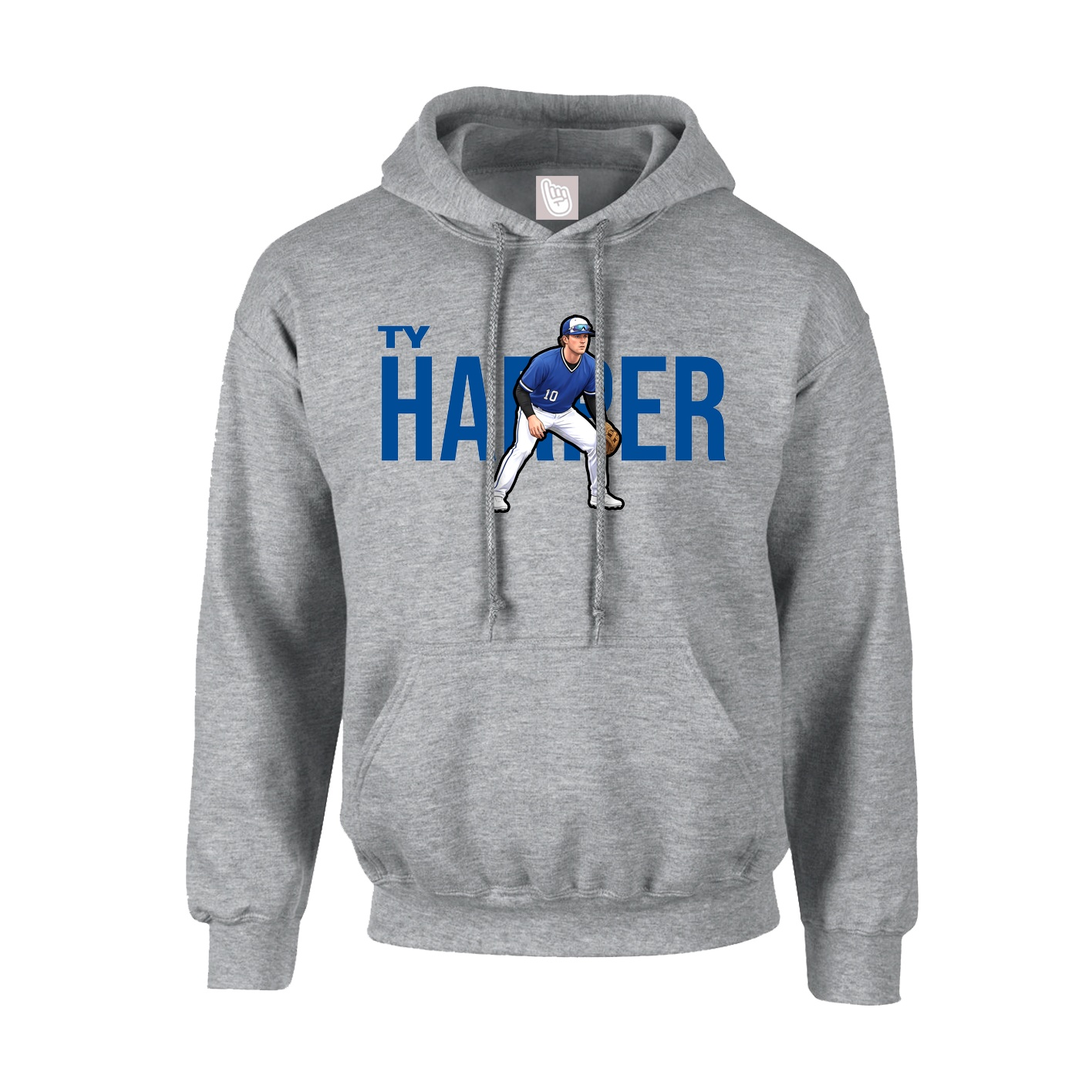 Youth Hoodie — Player Name in Grey