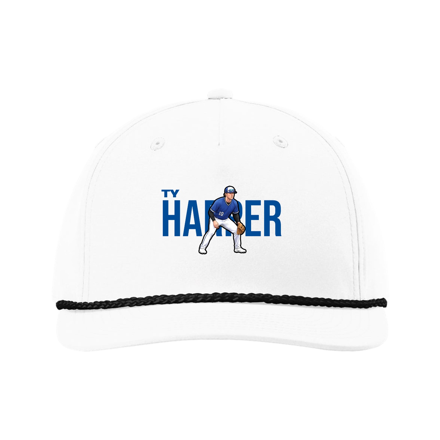 Five-Panel Classic Rope Cap — Player Name in White