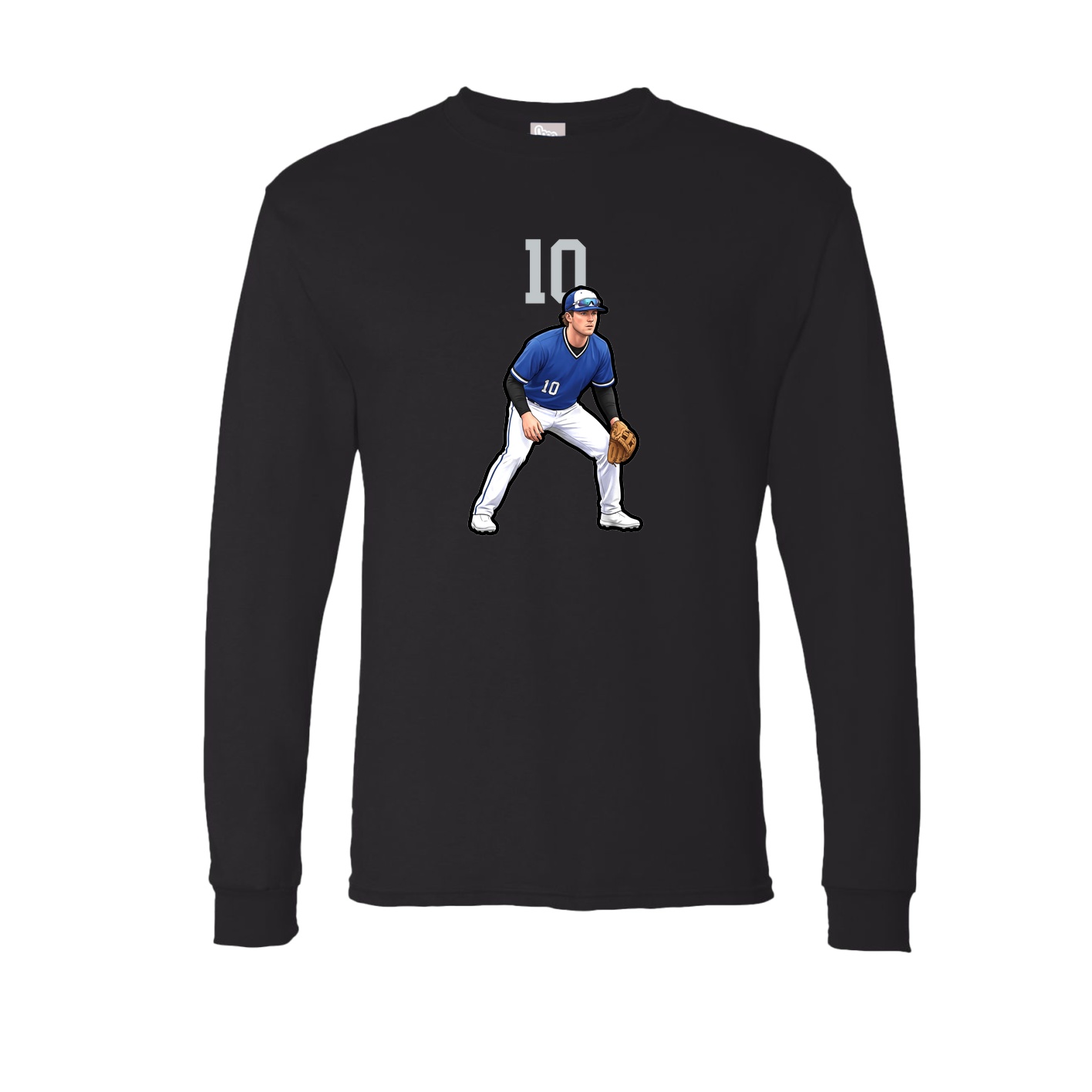 Long Sleeve Tee — Number Top in Black