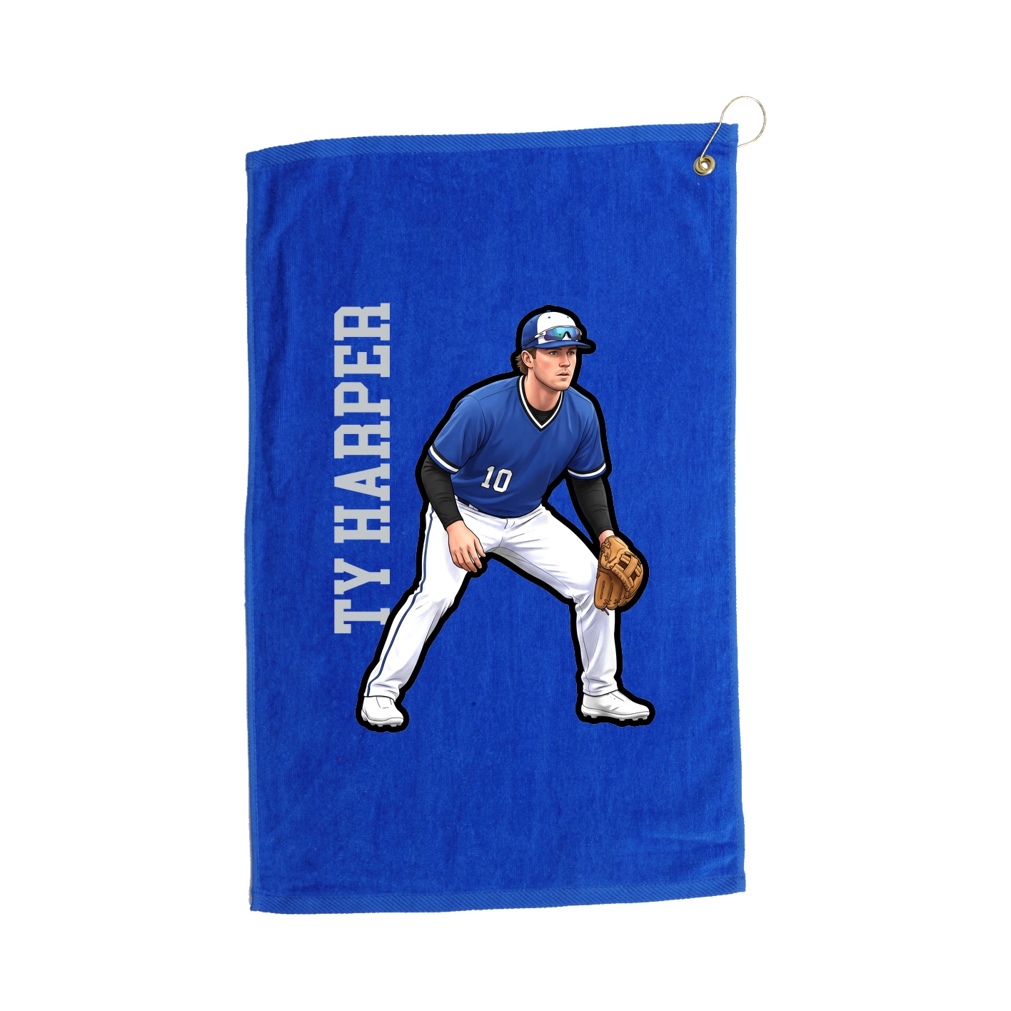 Golf Towel — Name Vertical in Royal