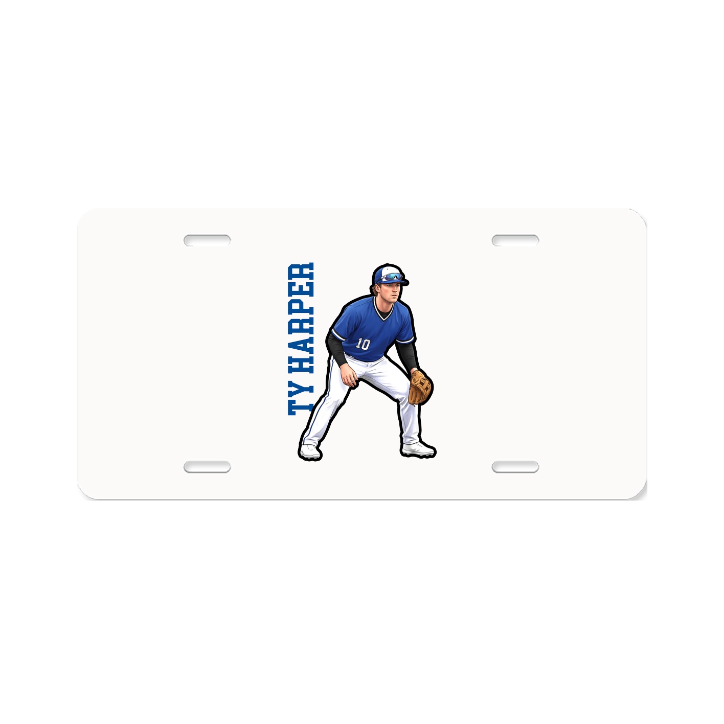 License Plate — Name Vertical in Classic