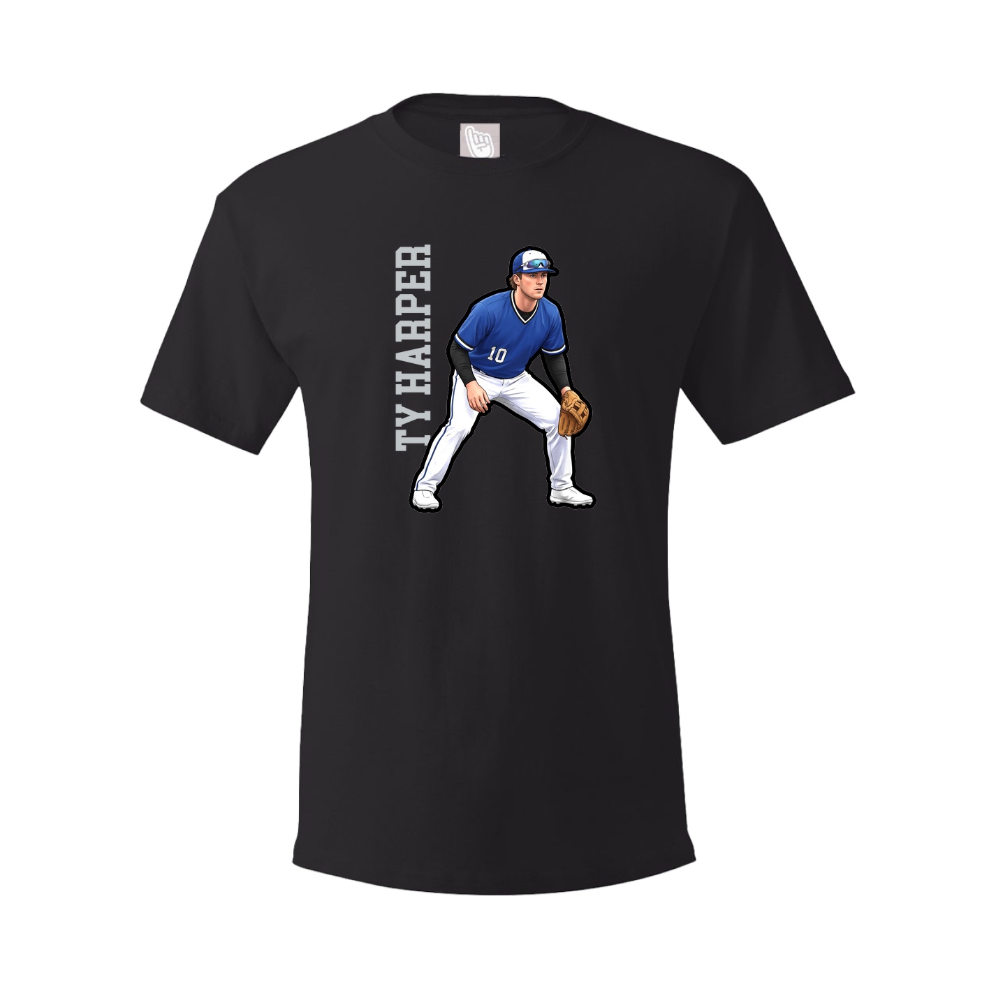 Youth Tee — Name Vertical in Black