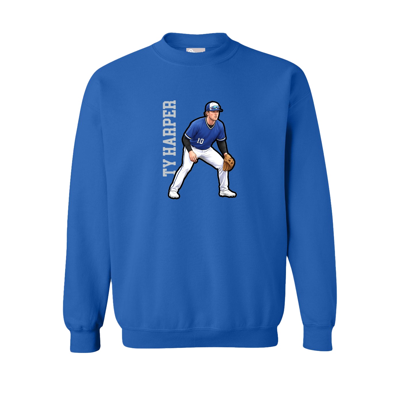 Fleece Crew — Name Vertical in Royal