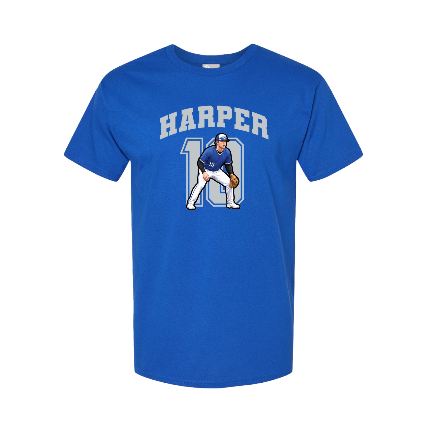 Youth Tee — Number in Royal