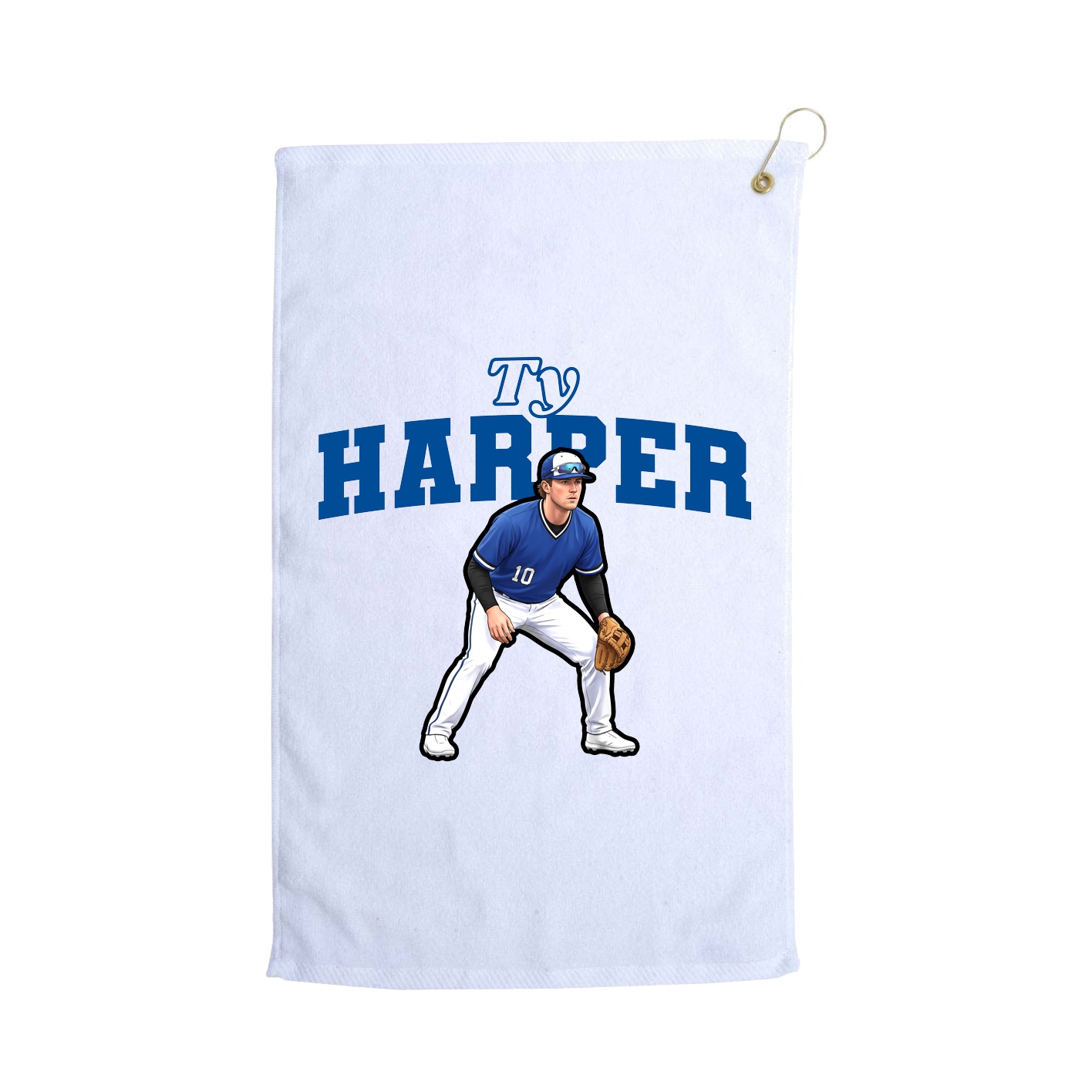 Golf Towel — Name Arch in White