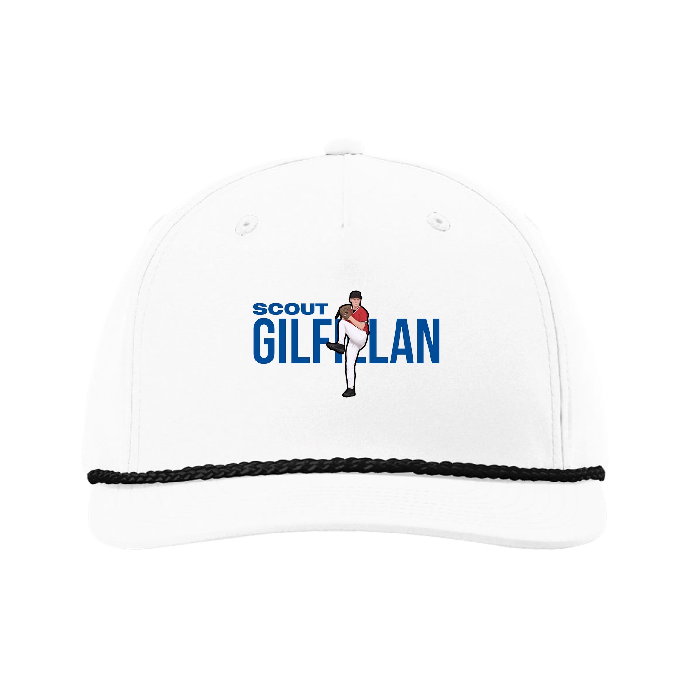 Five-Panel Classic Rope Cap — Player Name in White