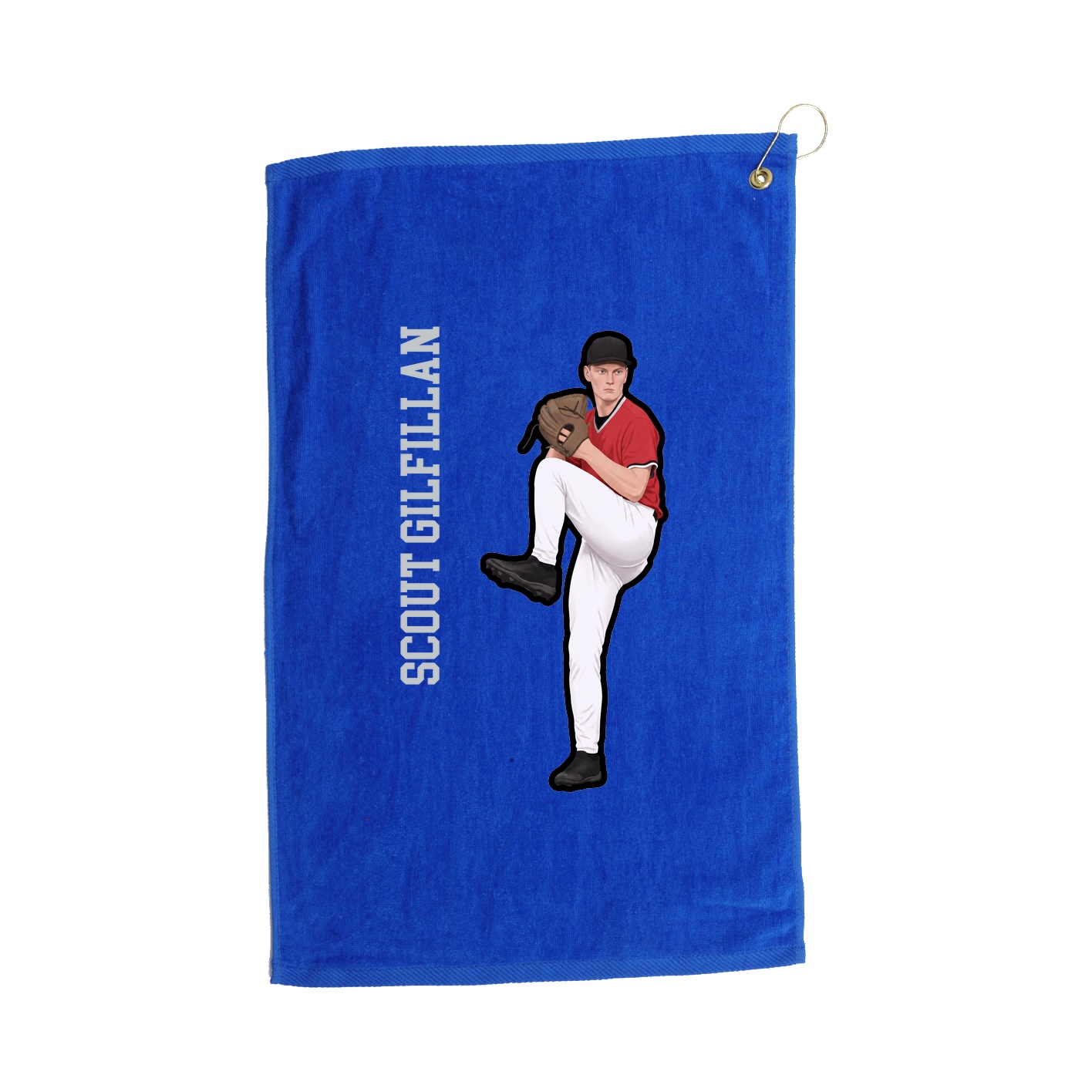 Golf Towel — Name Vertical in Royal