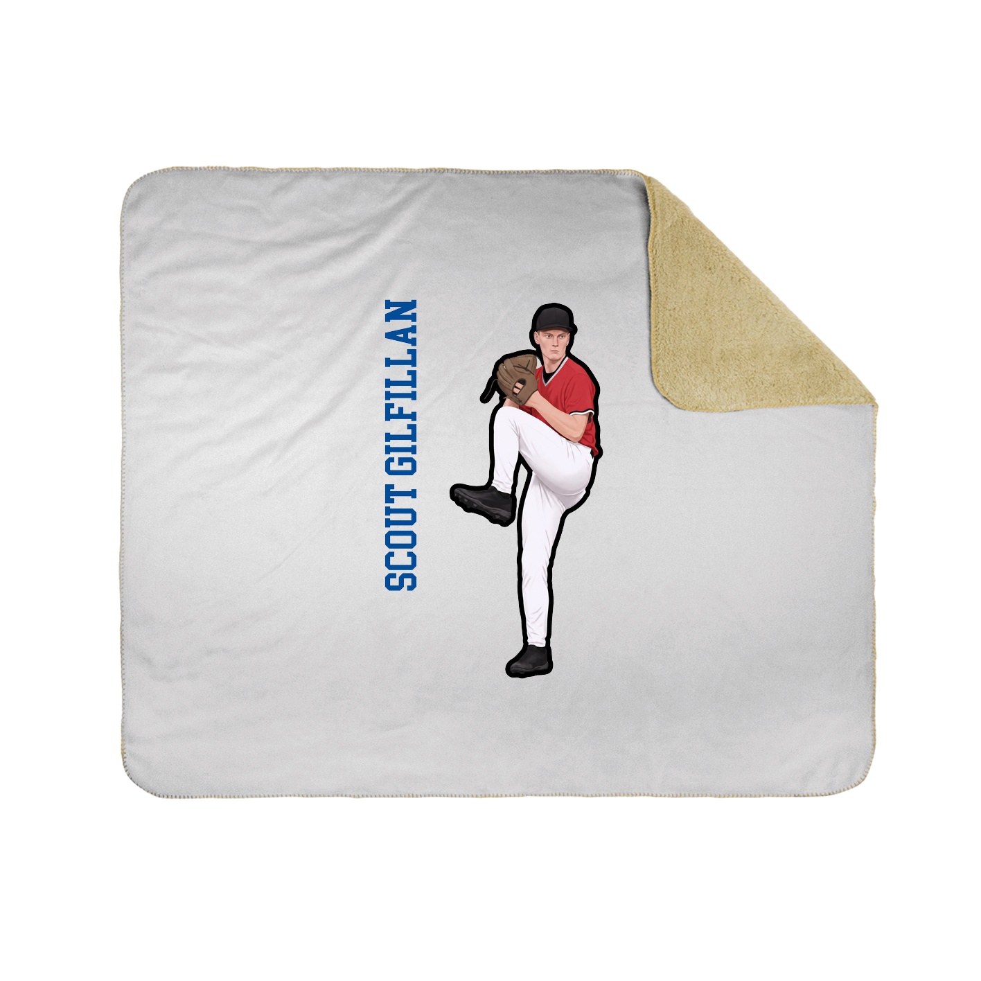 Throw Blanket — Name Vertical in White