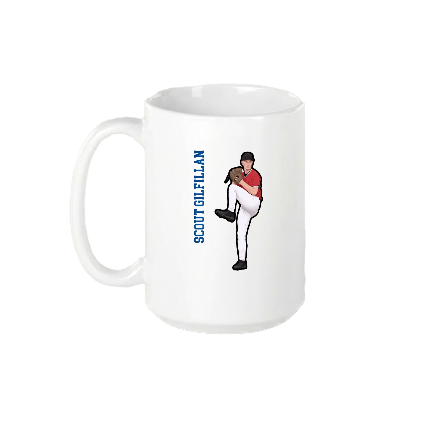15oz Coffee Mug — Name Vertical in White