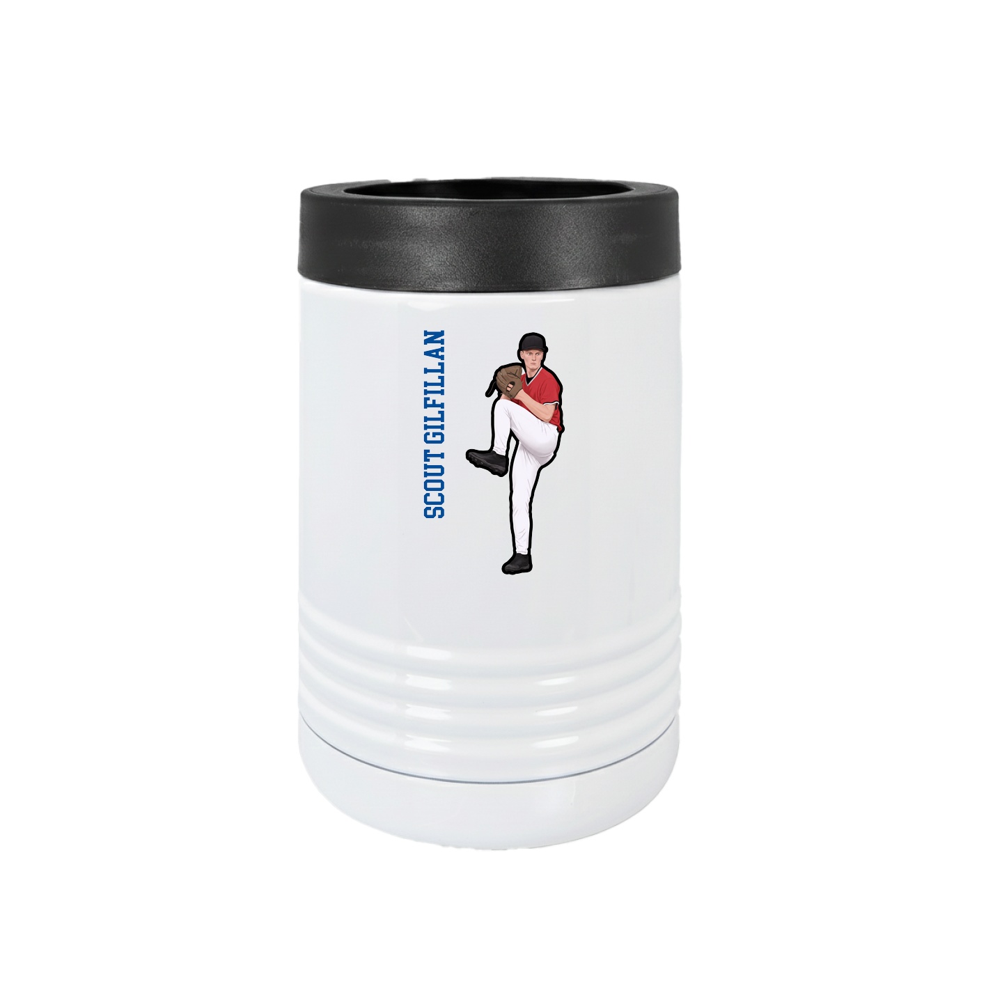 Beverage Holder — Name Vertical in White