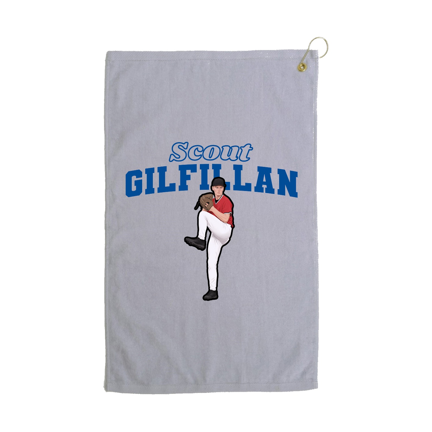 Golf Towel — Name Arch in Grey