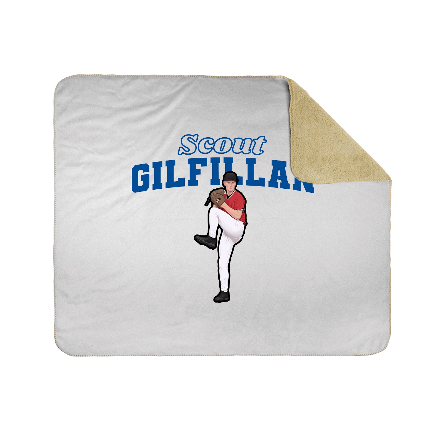 Throw Blanket — Name Arch in White