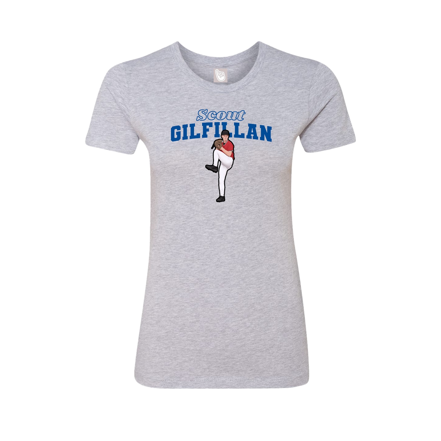 Fitted Women's Tee — Name Arch in Grey