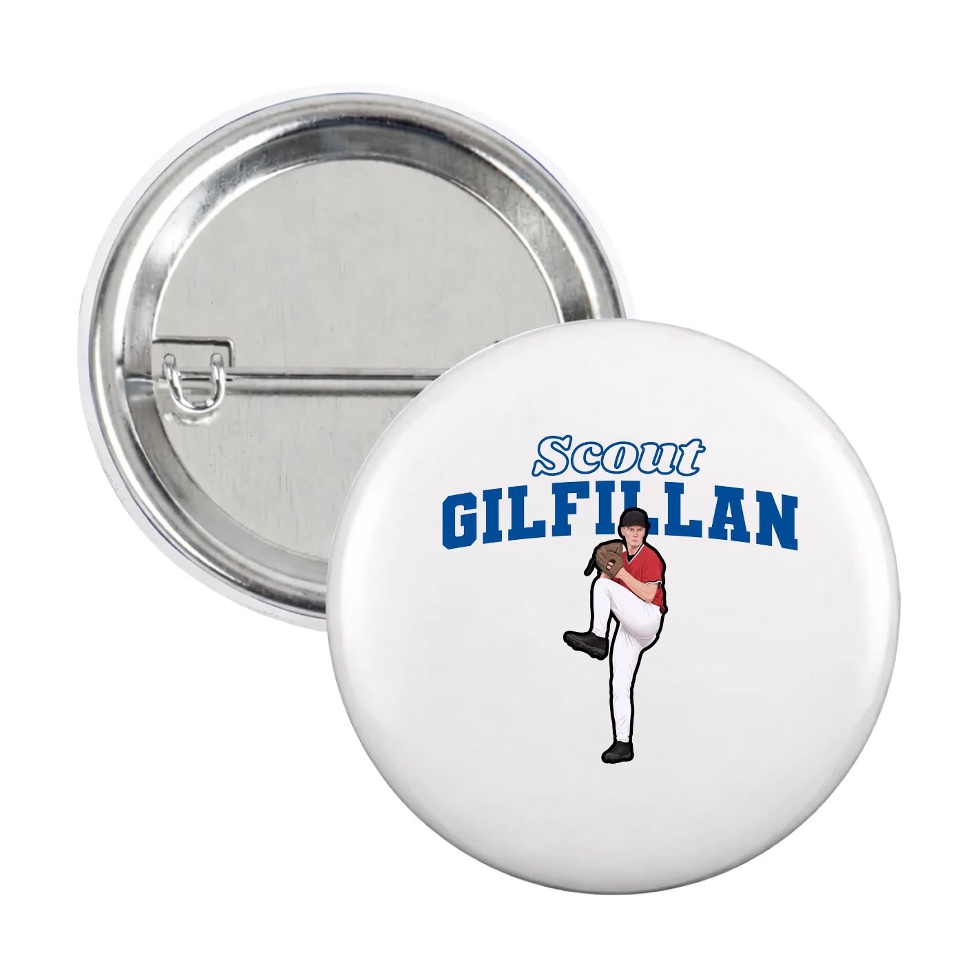 Game Day Button — Name Arch in White