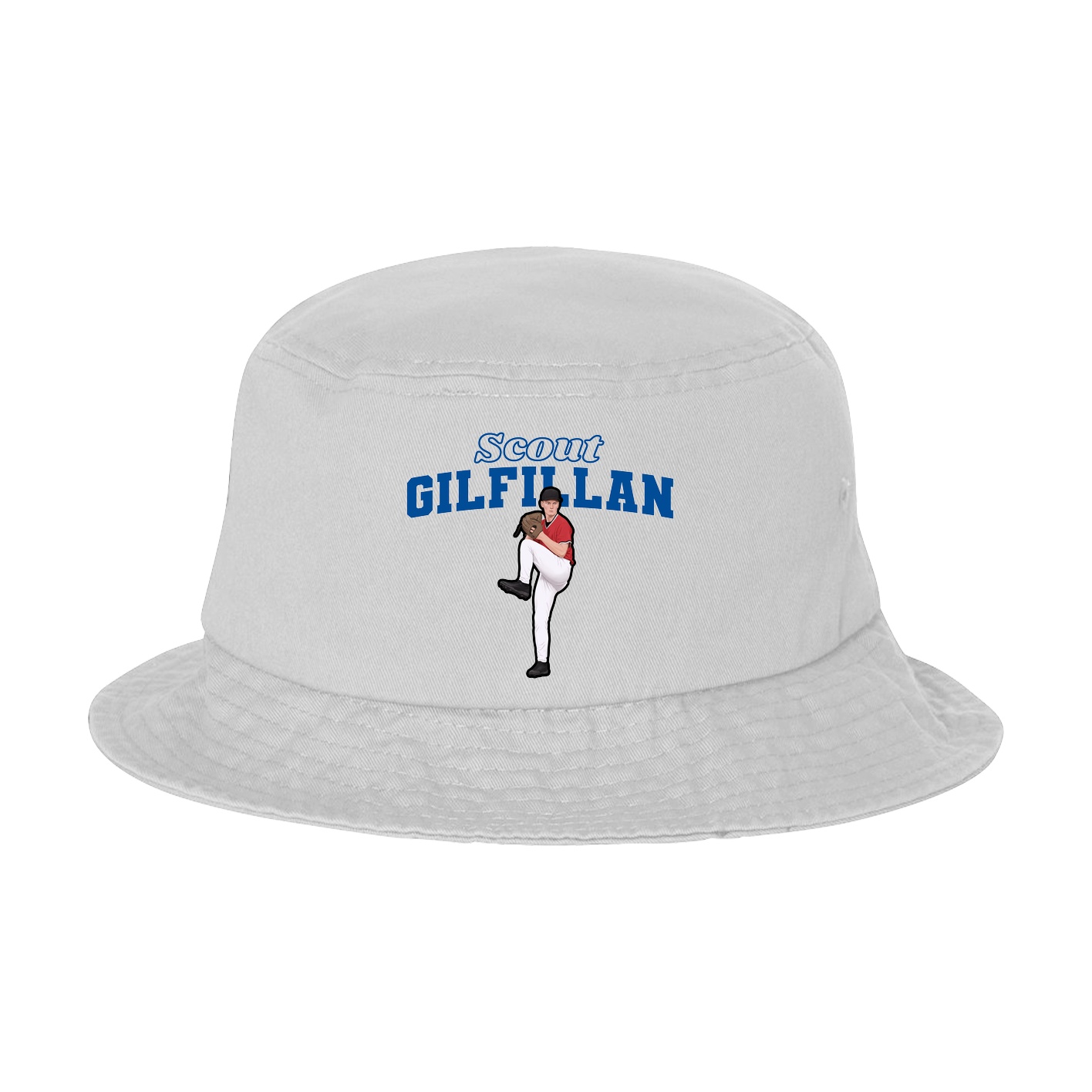 Bucket Cap — Name Arch in White