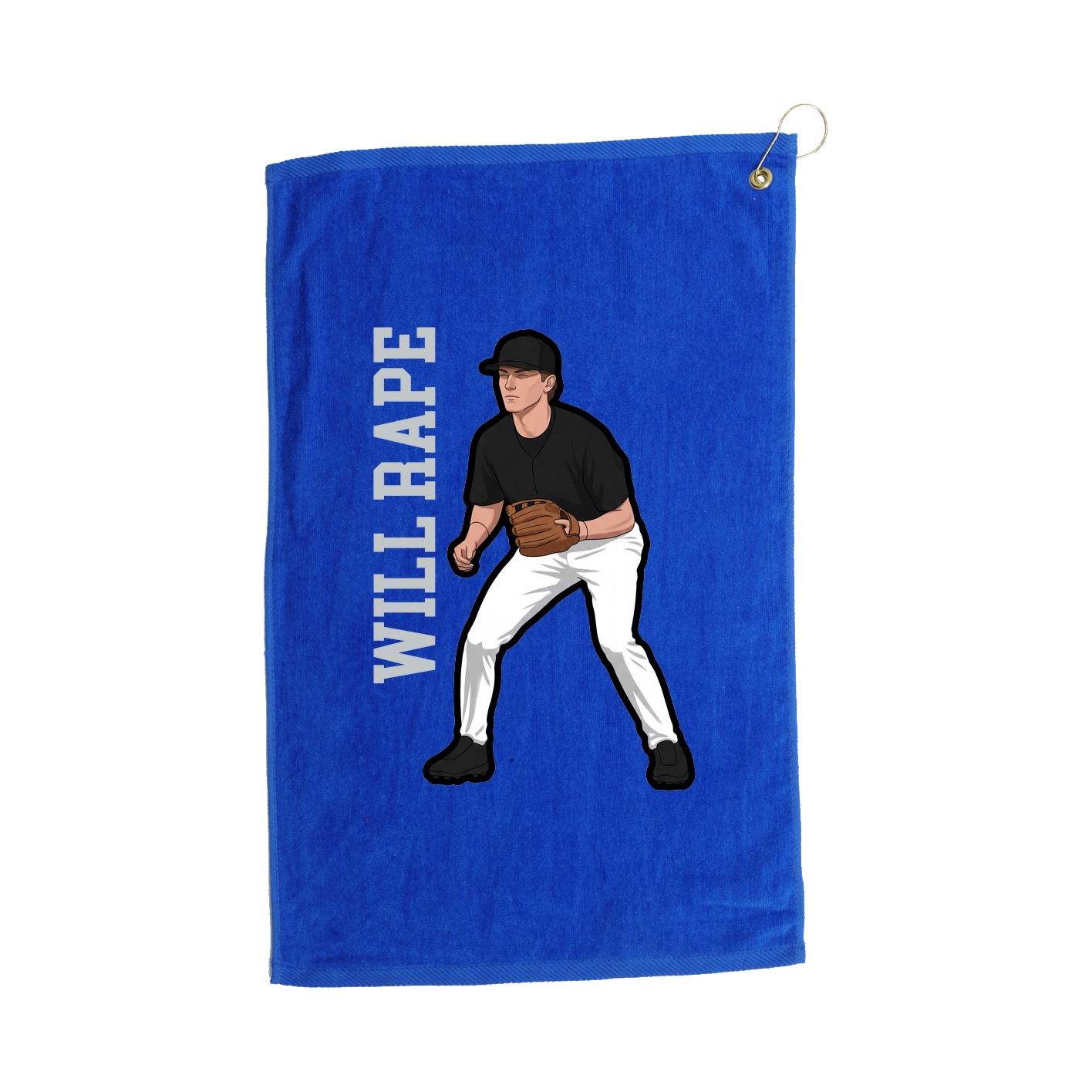 Golf Towel — Name Vertical in Royal
