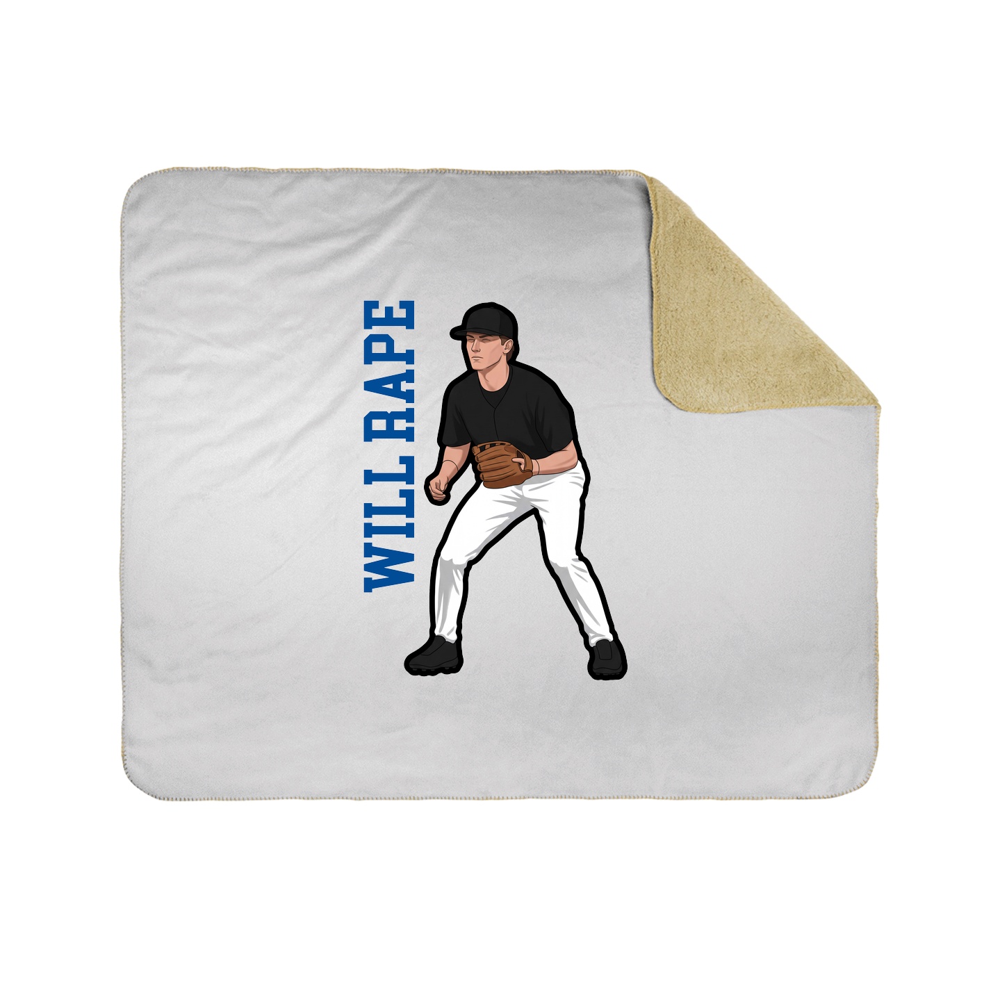 Throw Blanket — Name Vertical in White