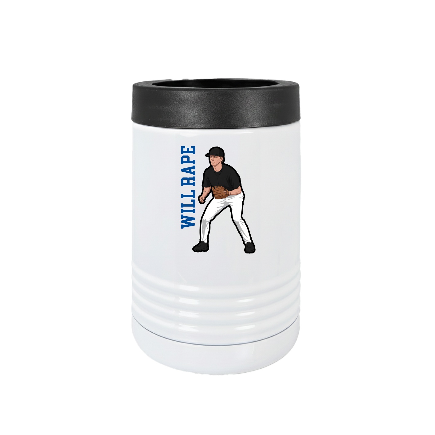 Beverage Holder — Name Vertical in White