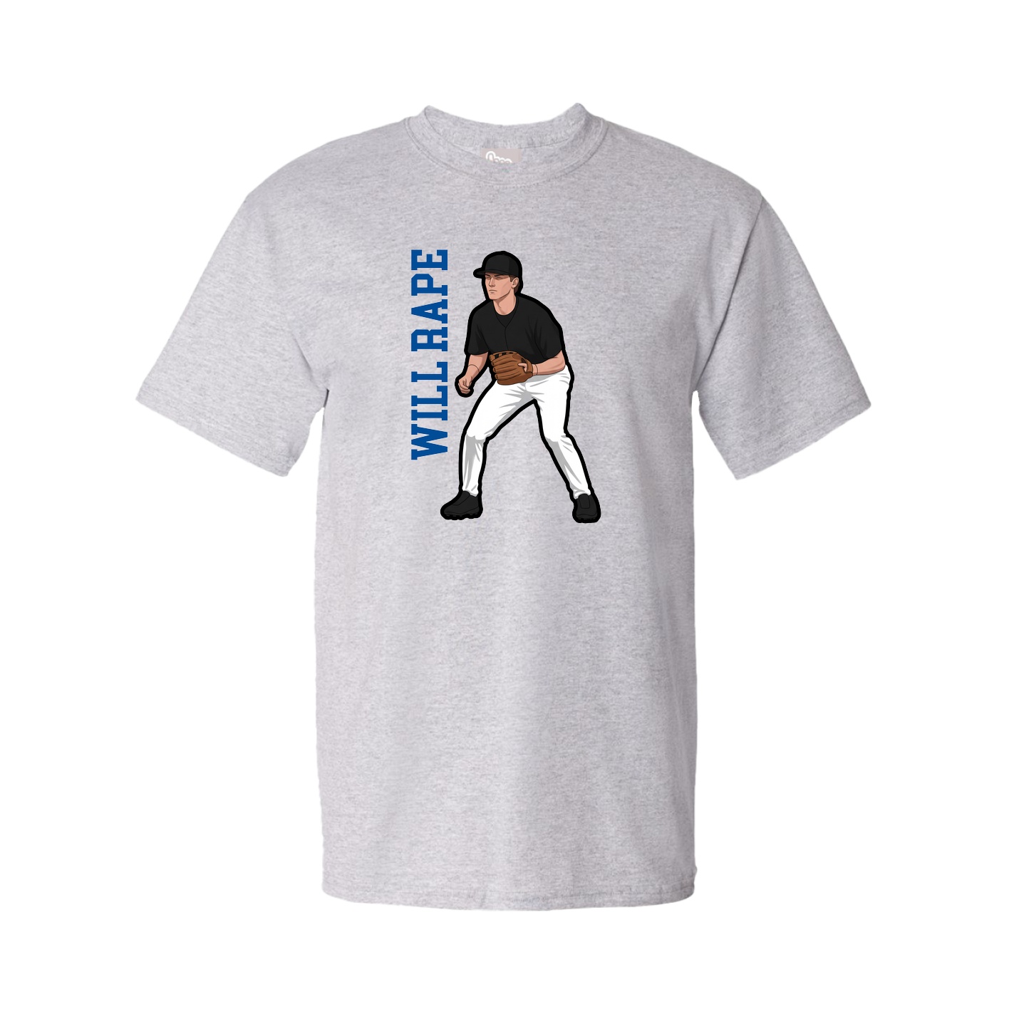 Tee — Name Vertical in Grey