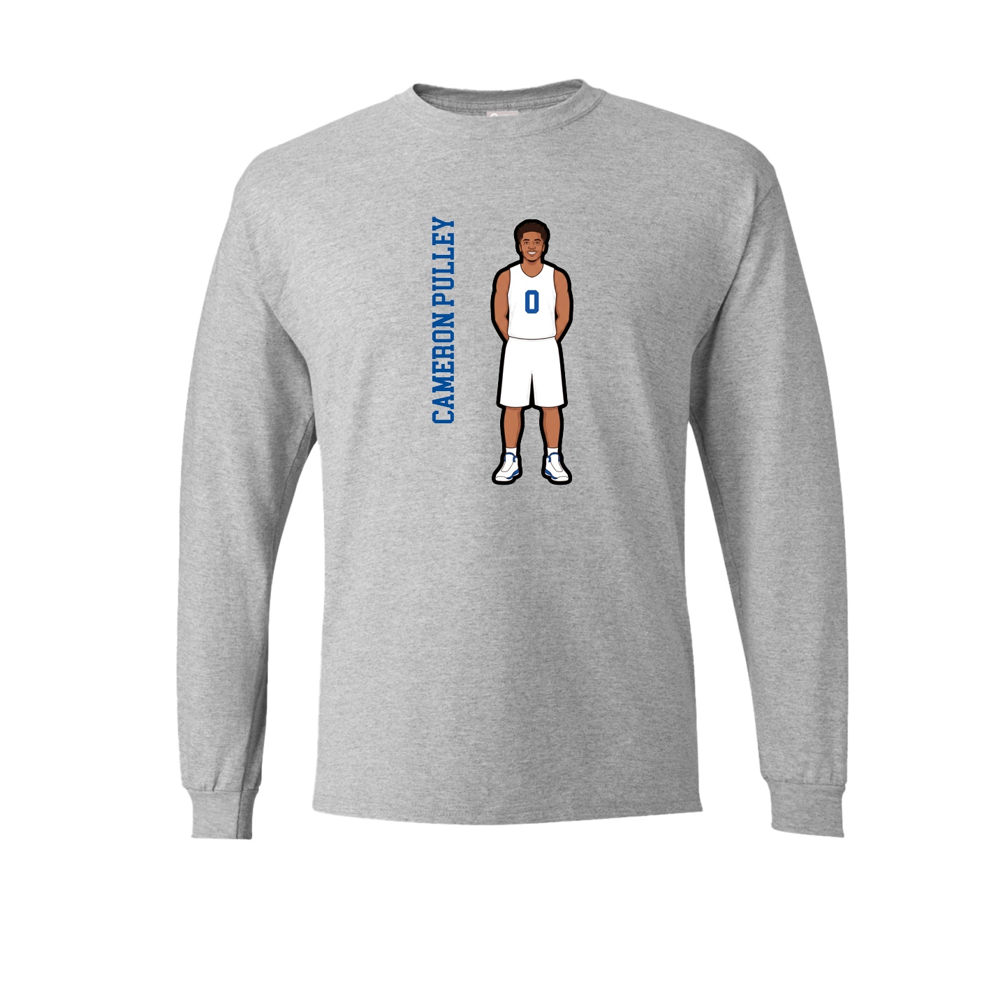 Long Sleeve Tee — Name Vertical in Grey