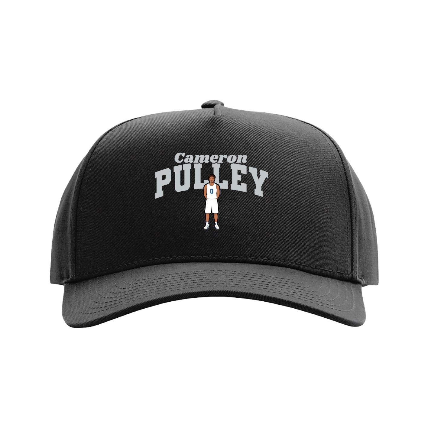 Full Fabric Five-Panel Champ Cap — Signature Arch in Black