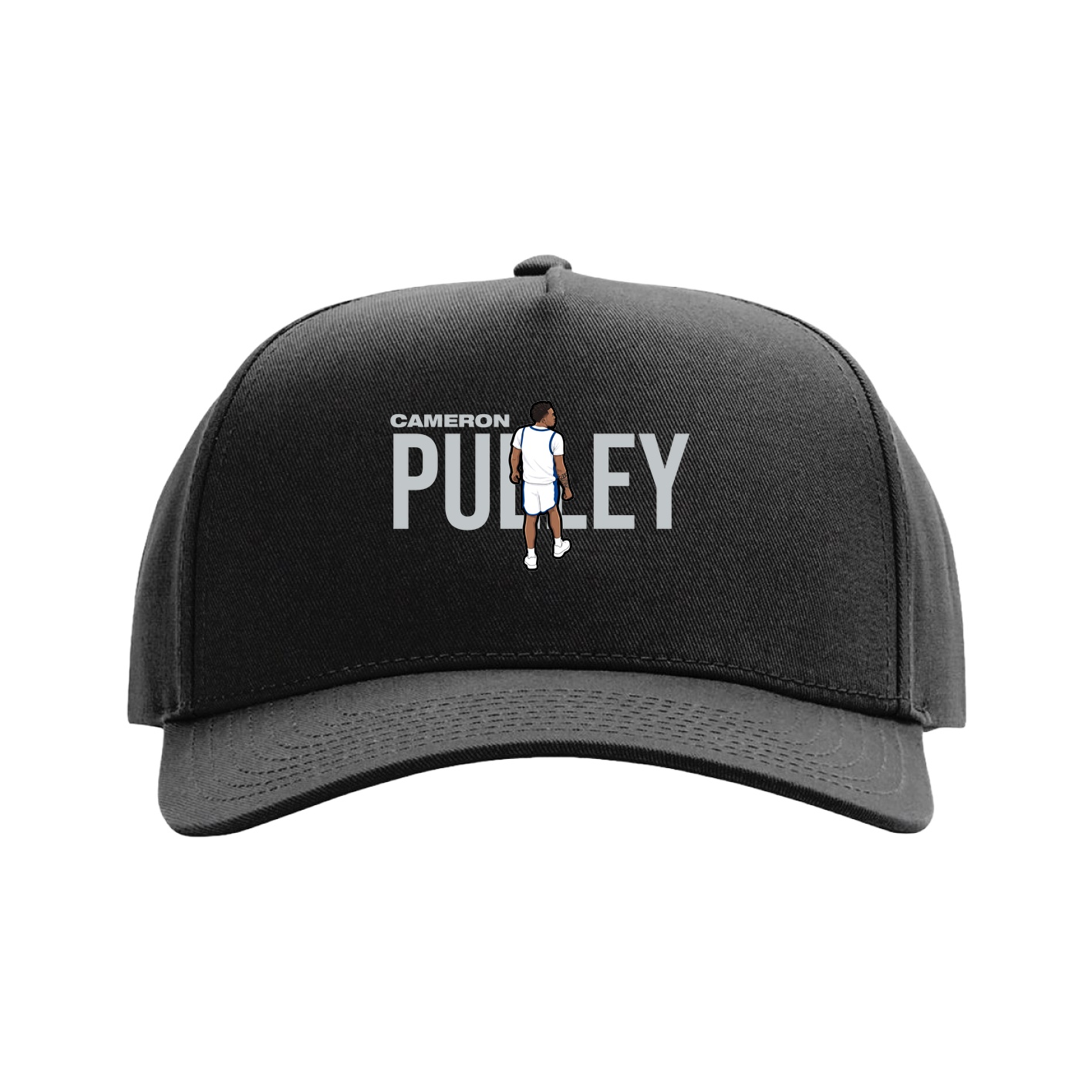 Full Fabric Five-Panel Champ Cap — Player Name in Black