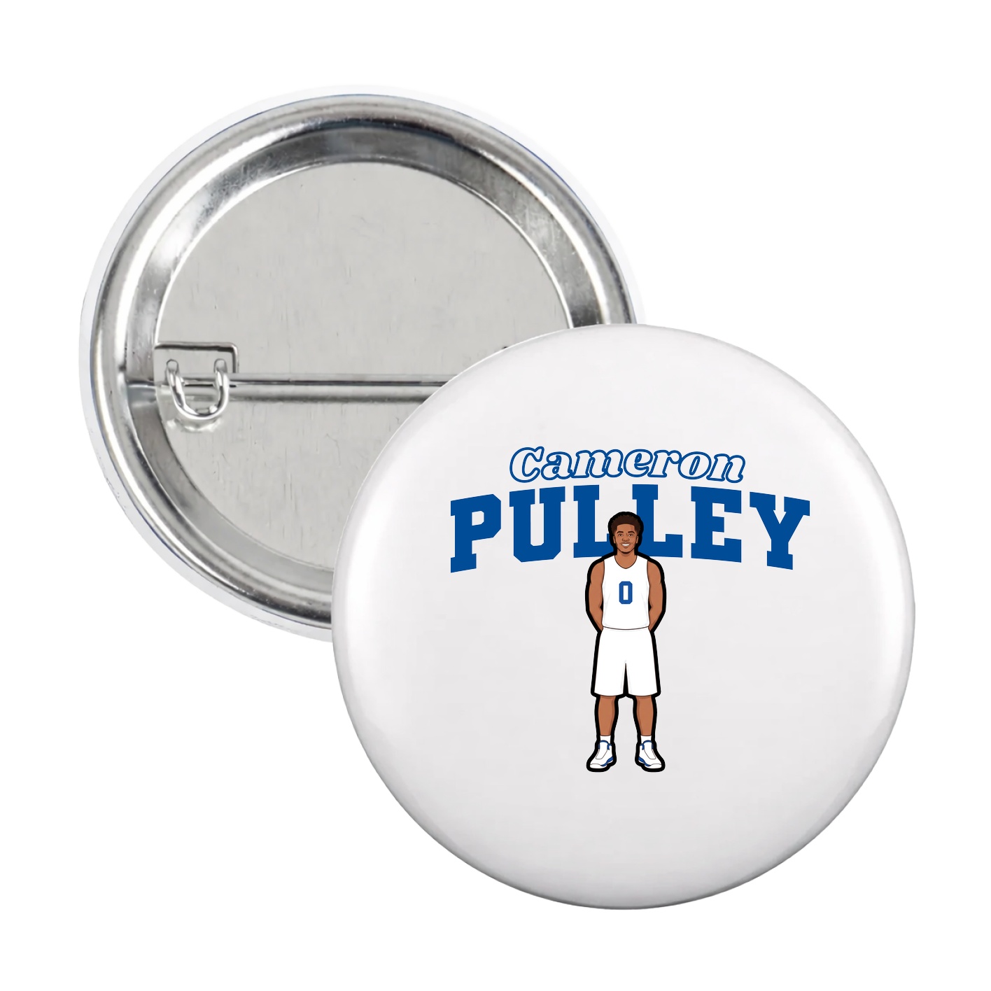 Game Day Button — Name Arch in White