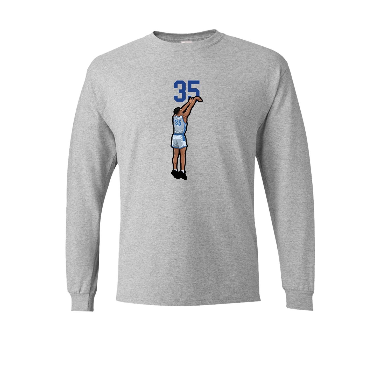 Long Sleeve Tee — Number Top in Grey