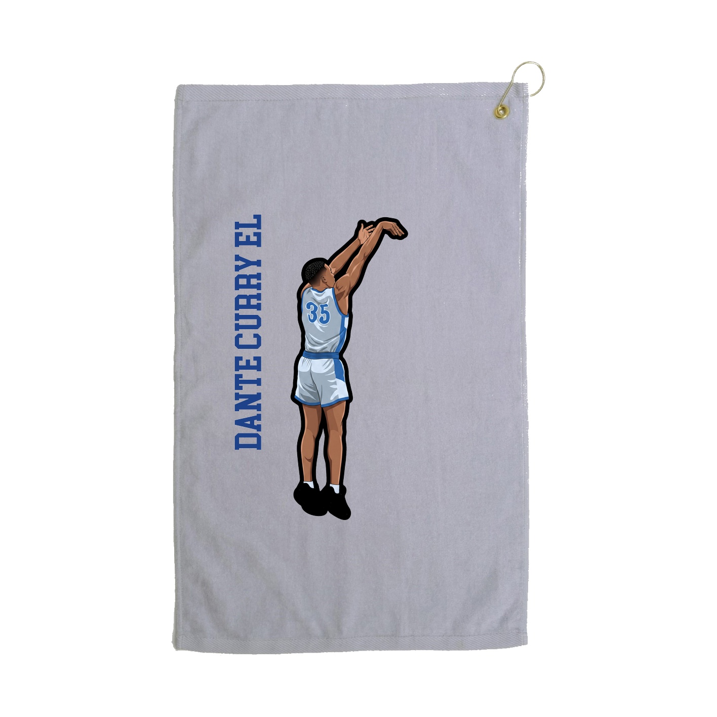 Golf Towel — Name Vertical in Grey
