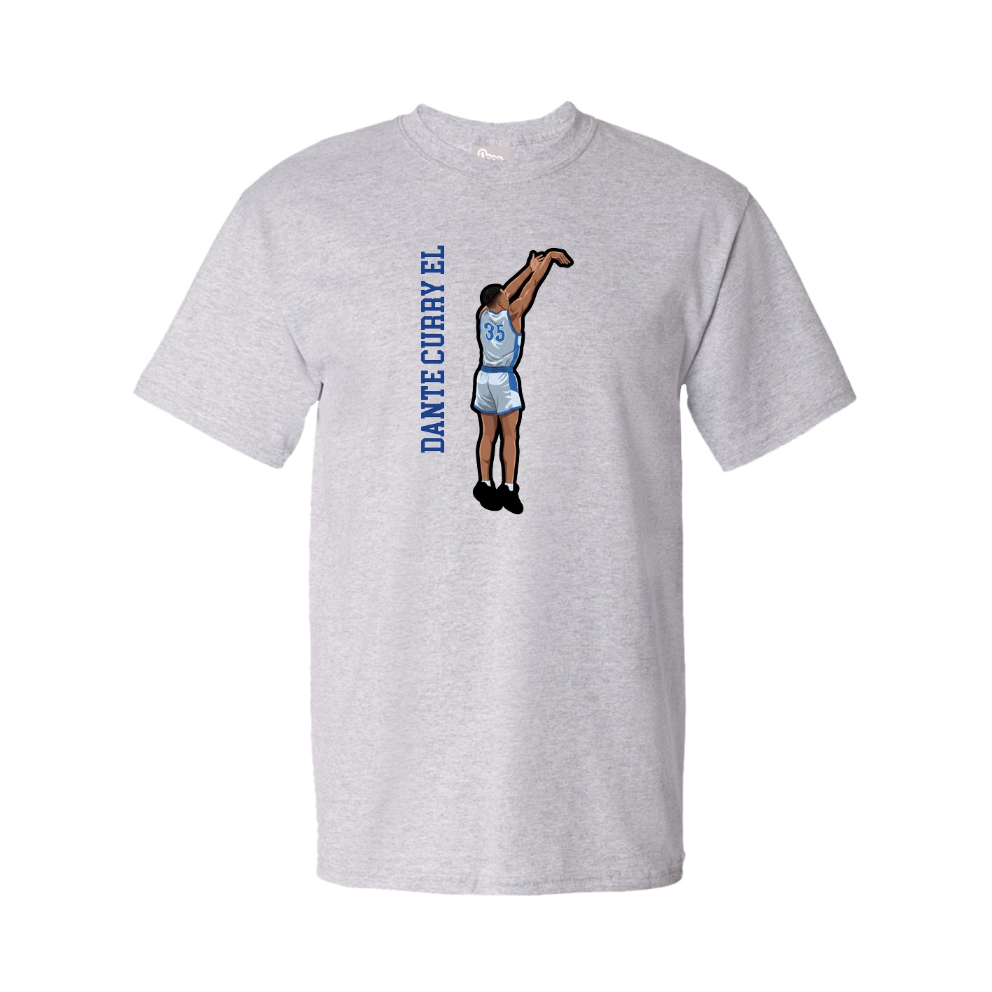 Tee — Name Vertical in Grey