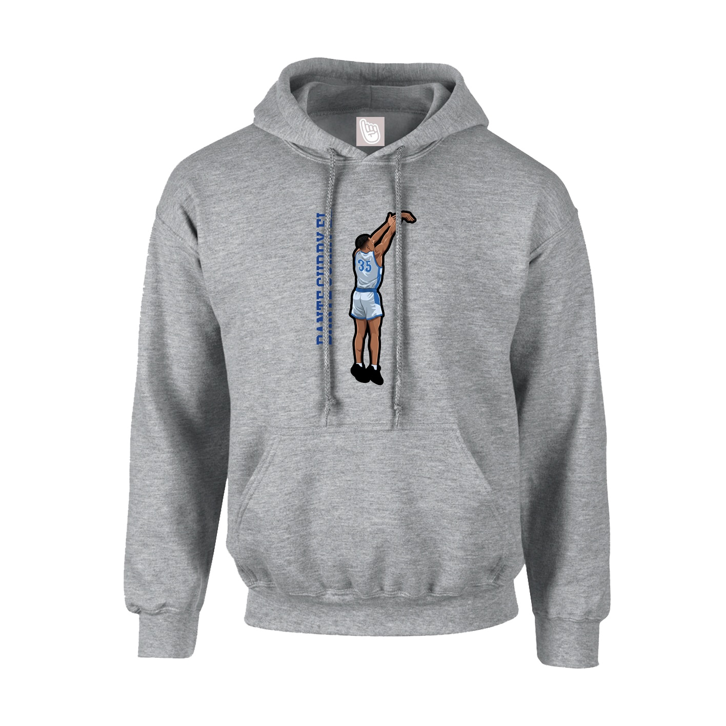 Hoodie — Name Vertical in Grey