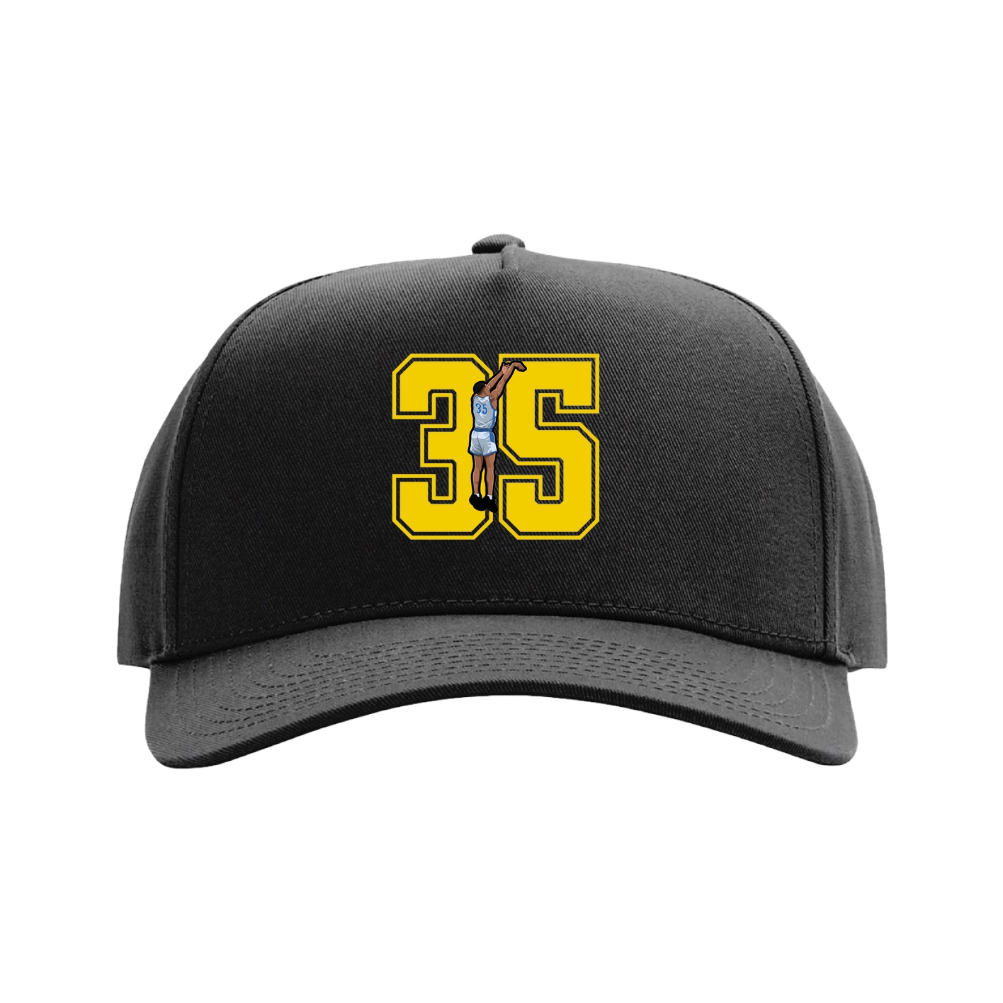 Full Fabric Five-Panel Champ Cap — Number in Black