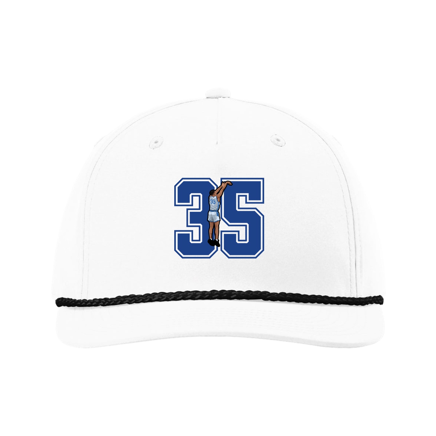 Five-Panel Classic Rope Cap — Number in White