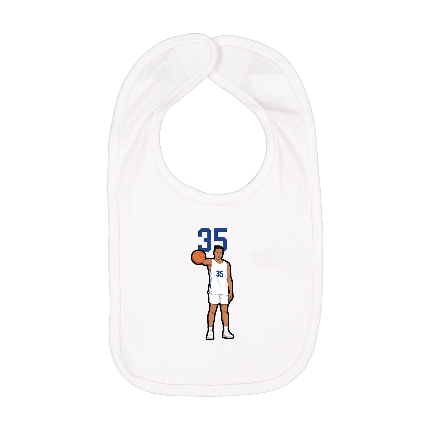 Infant Bib — Number Top in White