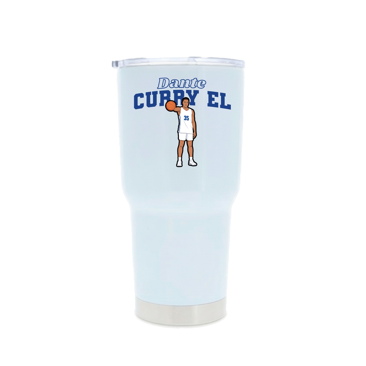 30oz Stainless Steel Tumbler — Name Arch in White